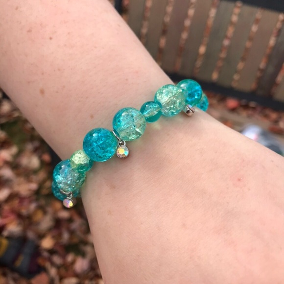 Blue Charmed Beaded Bracelet - Picture 1 of 2